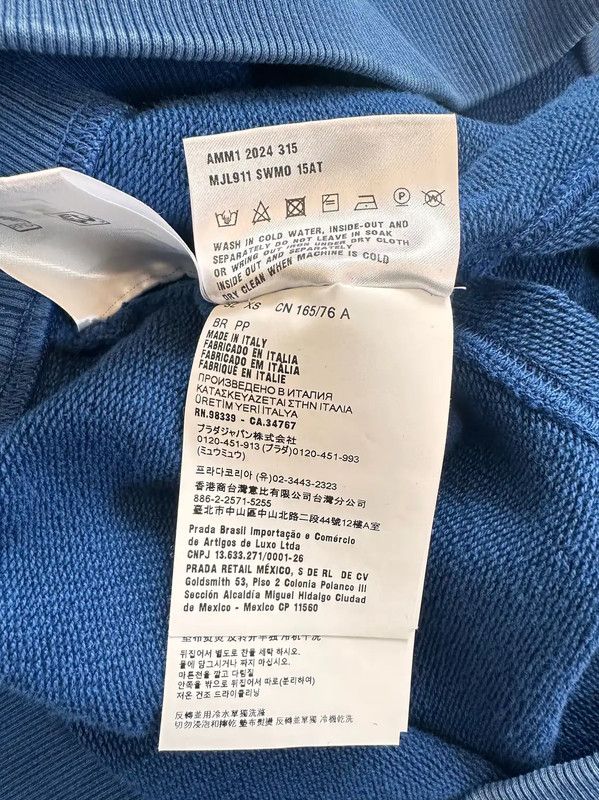 Miu Miu Miu Miu Blue Cotton Long Sleeve Cropped Sweatshirt 0089 Size XS / US 0-2 / IT 36-38 - 7 Thumbnail
