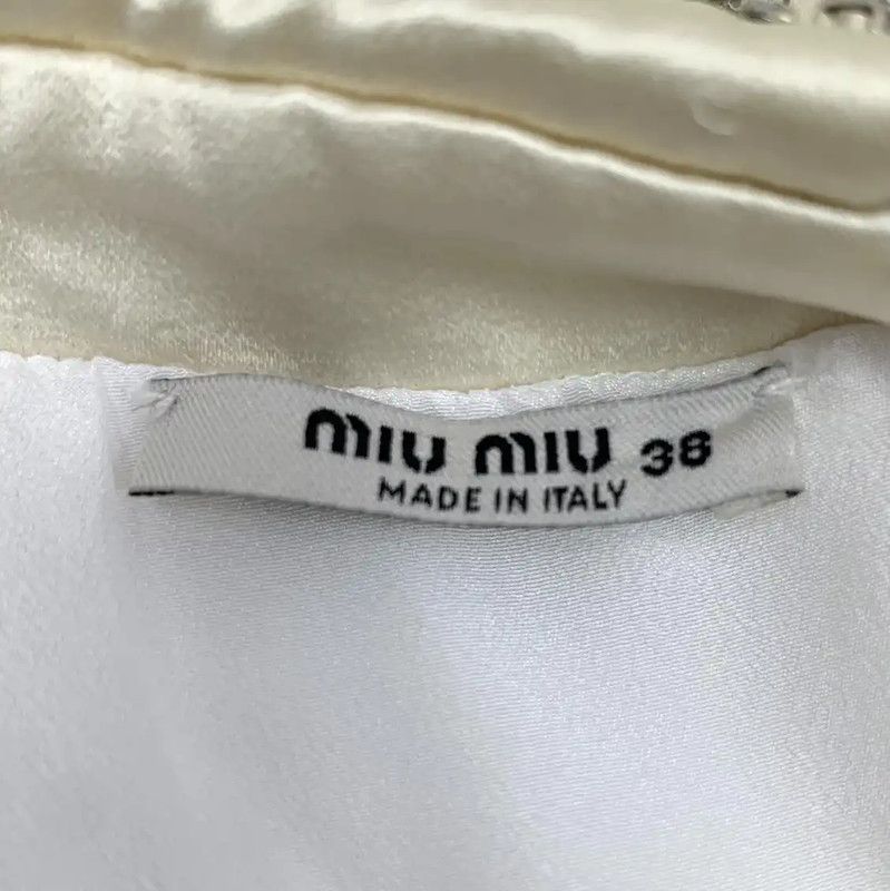 Miu Miu Miu Miu White Short Sleeve Dress 0089 Size S / US 4 / IT 40 - 5 Thumbnail