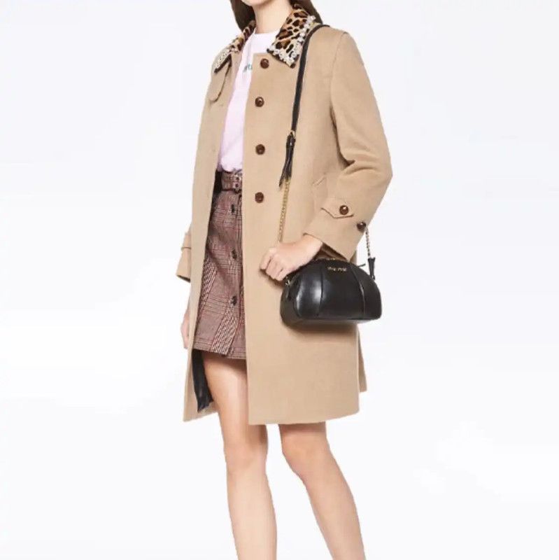Miu Miu Miu Miu Women's Khaki Wool Coat 0089 Size S / US 4 / IT 40 - 4 Thumbnail