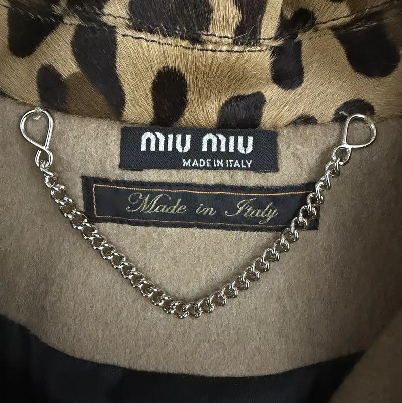 Miu Miu Miu Miu Women's Khaki Wool Coat 0089 Size S / US 4 / IT 40 - 5 Thumbnail