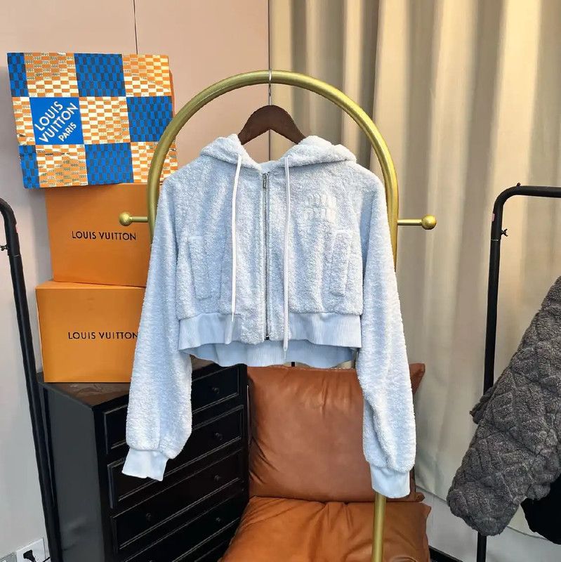 Miu Miu Miu Miu Light Blue Cotton Women's Jacket 0089 Size L / US 10 / IT 46 - 2 Thumbnail
