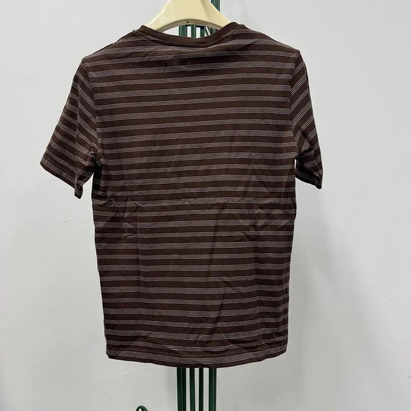Miu Miu Miu Miu Brown Striped Cotton Summer T-Shirt 0089 Size S / US 4 / IT 40 - 5 Thumbnail