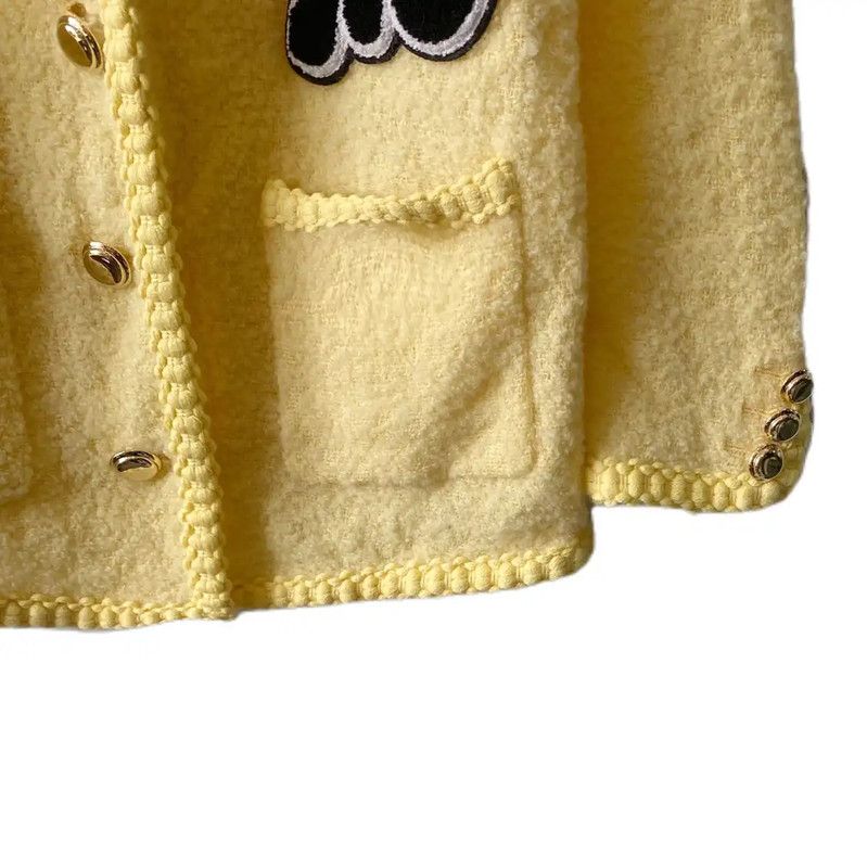 Miu Miu Miu Miu Yellow Wool Cardigan with Logo 0089 Size XS / US 0-2 / IT 36-38 - 5 Thumbnail