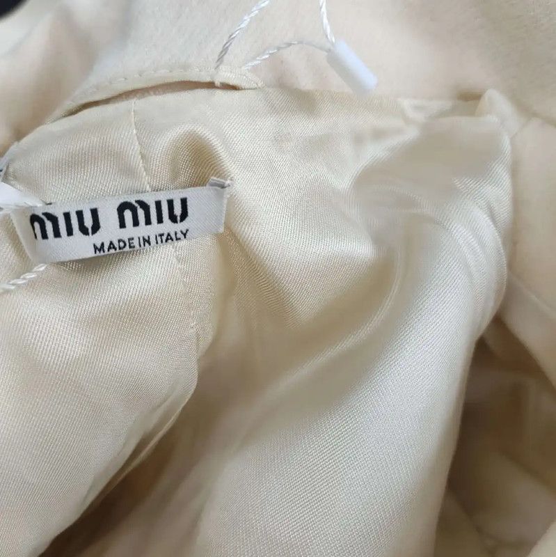 Miu Miu Miu Miu Ivory Wool Women's Coat 0089 Size L / US 10 / IT 46 - 3 Thumbnail