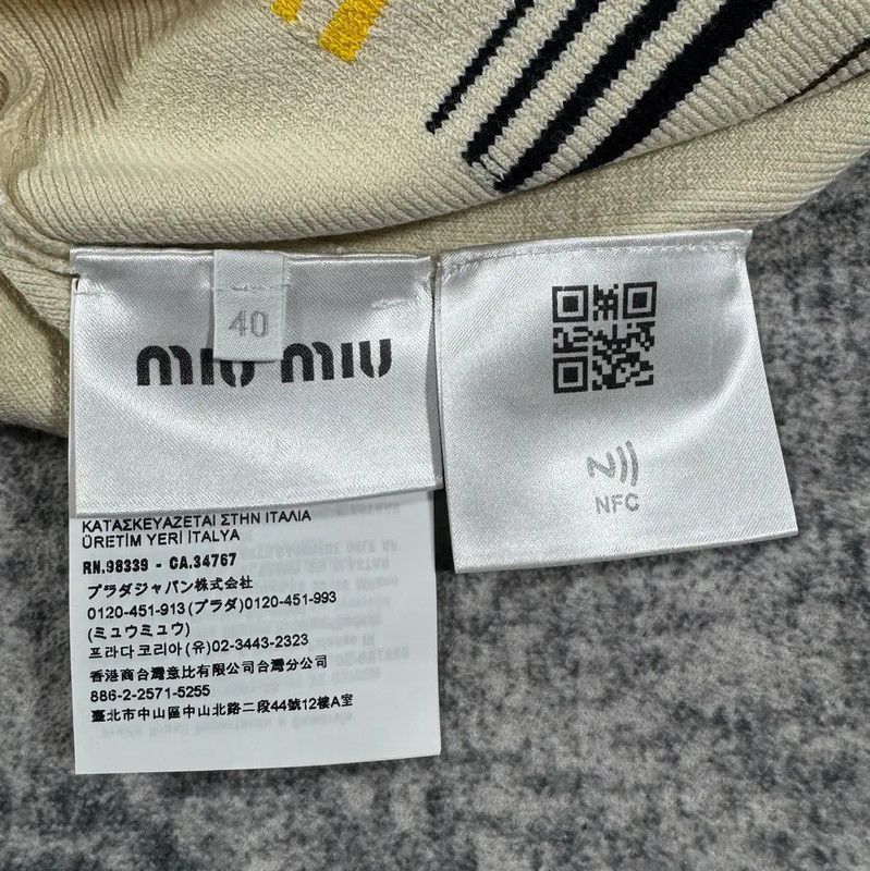 Miu Miu Miu Miu Striped Wool Polo T-Shirt 0089 Size M / US 6-8 / IT 42-44 - 4 Thumbnail