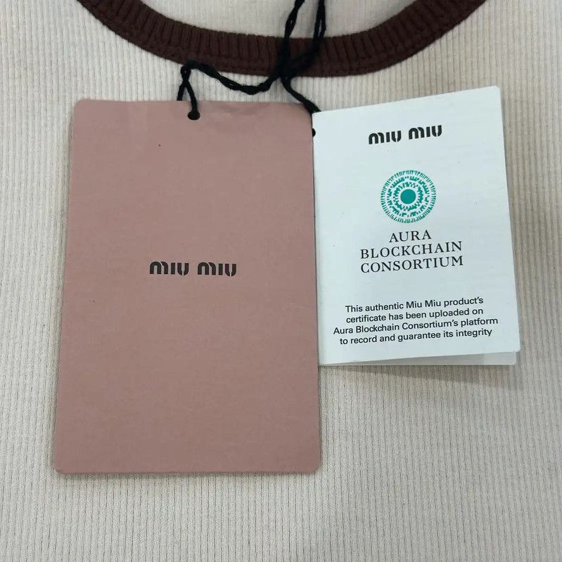 Miu Miu Miu Miu Cream Cotton Women's T-Shirt 0089 Size M / US 6-8 / IT 42-44 - 6 Thumbnail