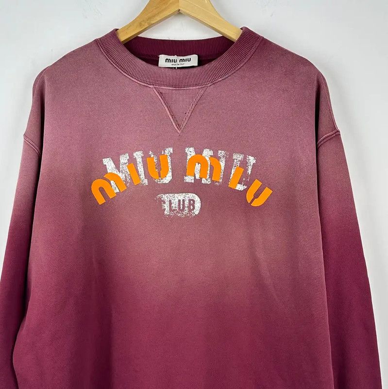Miu Miu Miu Miu Burgundy Cotton Women's Sweatshirt 0089 Size S / US 4 / IT 40 - 4 Thumbnail
