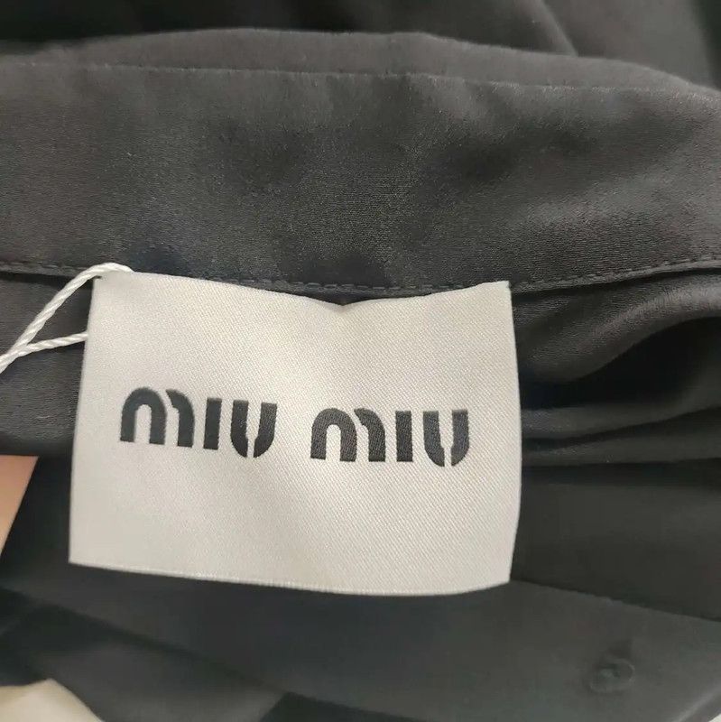 Miu Miu Miu Miu Black Polyester Midi Dress 0089 Size M / US 6-8 / IT 42-44 - 3 Thumbnail