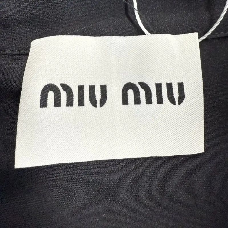 Miu Miu Miu Miu Summer Black Silk Dress 0089 Size L / US 10 / IT 46 - 4 Thumbnail