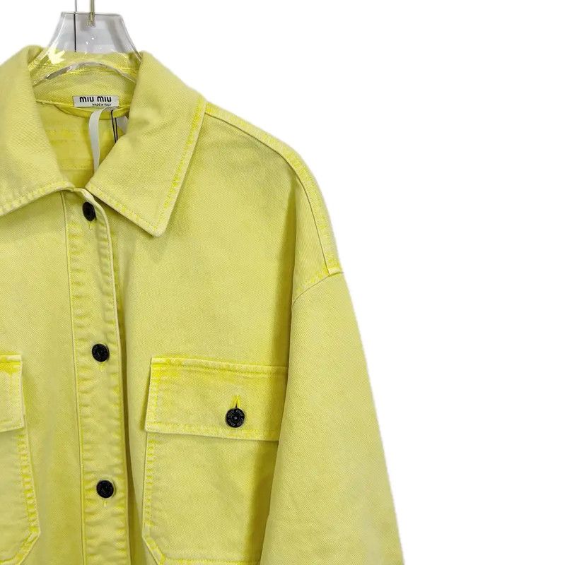 Miu Miu Miu Miu Yellow Women's Winter Jacket 0089 Size XS / US 0-2 / IT 36-38 - 3 Thumbnail