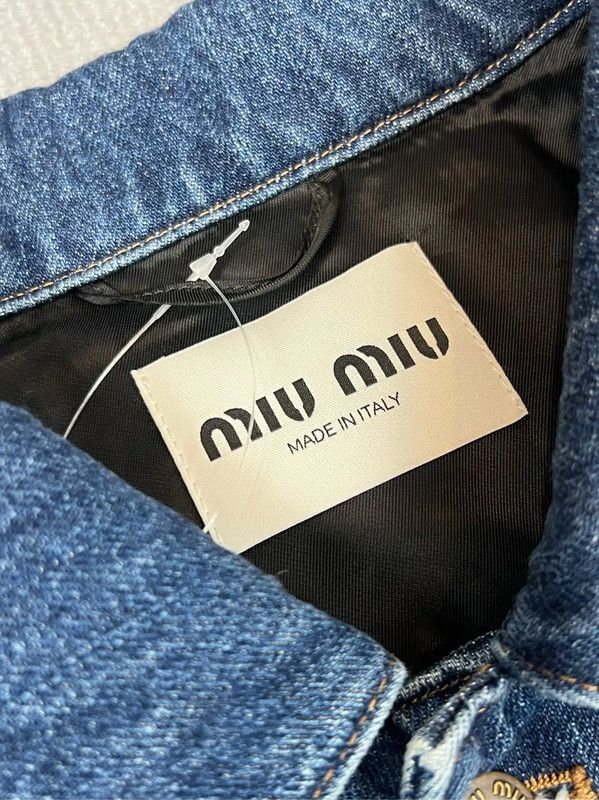 Miu Miu Miu Miu Blue Denim Cropped Jacket 0089 Size S / US 4 / IT 40 - 4 Thumbnail