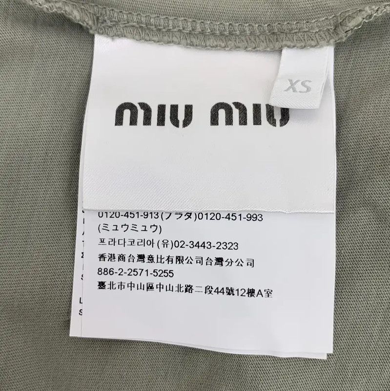 Miu Miu Miu Miu Color-Block Cotton Women's T-Shirt 0089 Size XS / US 0-2 / IT 36-38 - 6 Thumbnail