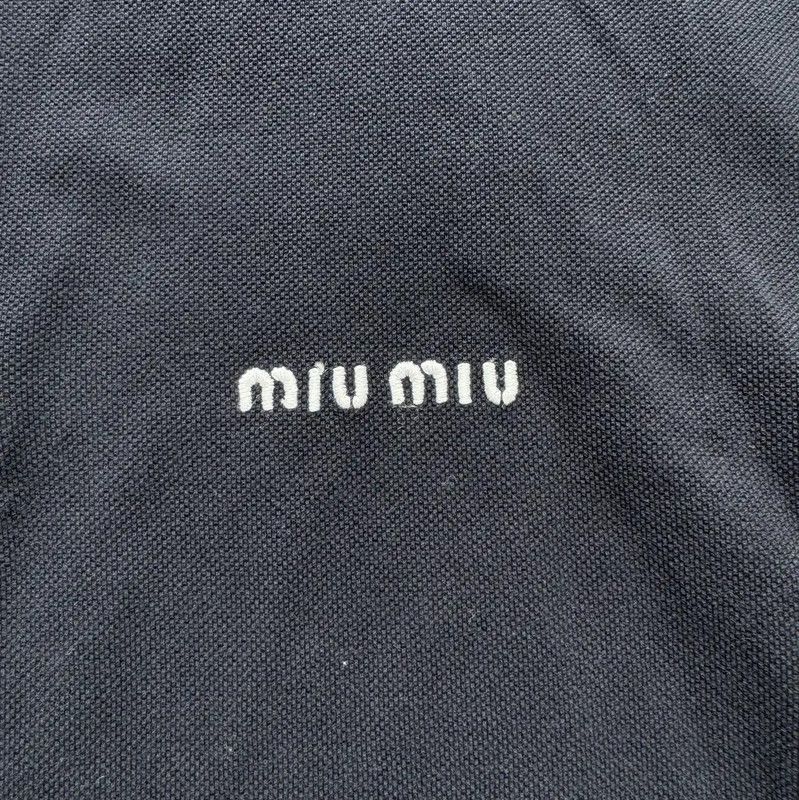Miu Miu Miu Miu Women's Cotton T-Shirt in Dark Blue 0089 Size M / US 6-8 / IT 42-44 - 4 Thumbnail
