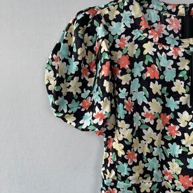 Saint Laurent Paris YSL Silk Floral Puff Sleeve Dress - dmc Size US 38 / EU 54 - 6 Thumbnail
