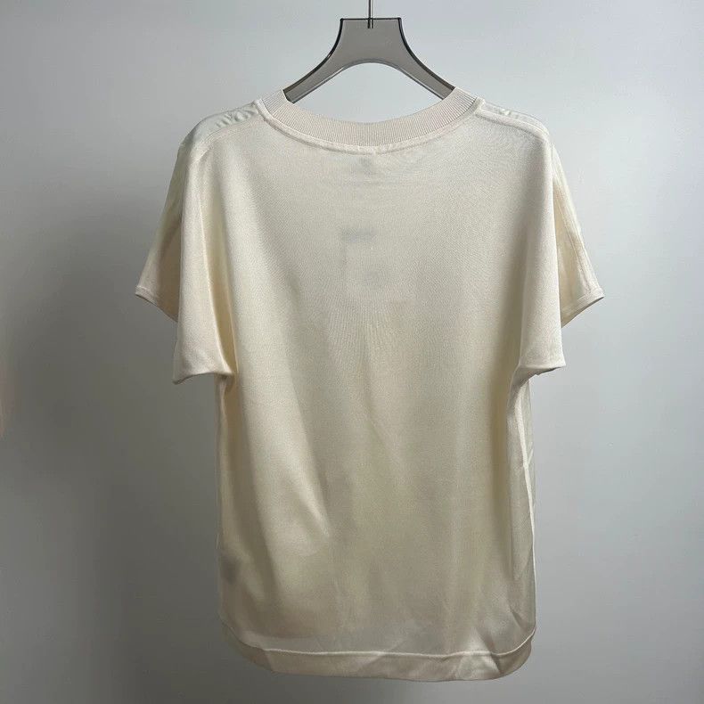 Hermes Hermes Cream Print Short Sleeve Top - dmc Size US XS / EU 42 / 0 - 2 Thumbnail