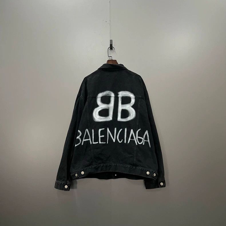 Balenciaga Balenciaga Graffiti Double B Denim Jacket - dmc Size US XS / EU 42 / 0 - 2 Thumbnail