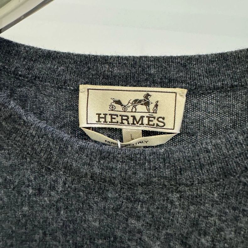 Hermes Hermes Dark Gray Cashmere Sweater L - dmc Size US L / EU 52-54 / 3 - 3 Thumbnail