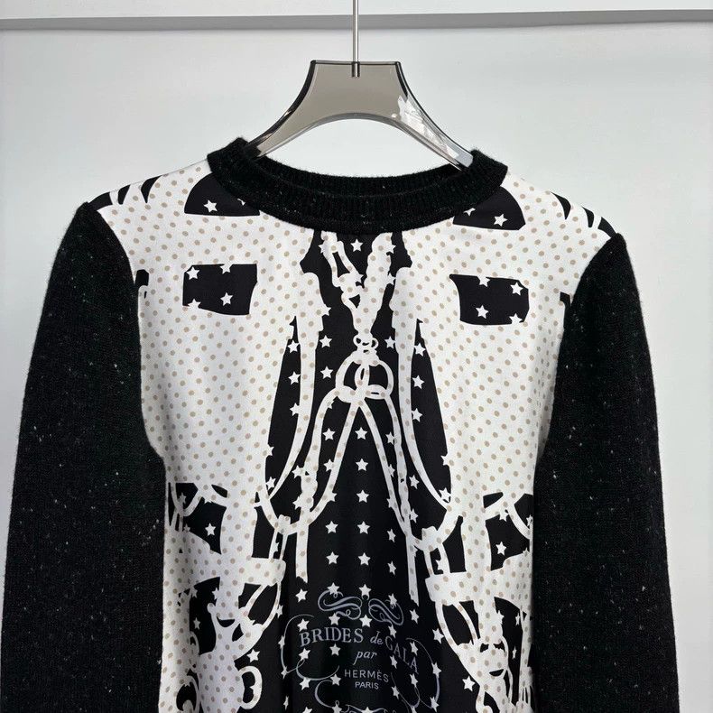 Hermes Hermes Black and White Cashmere Knit Top - dmc Size US S / EU 44-46 / 1 - 4 Thumbnail