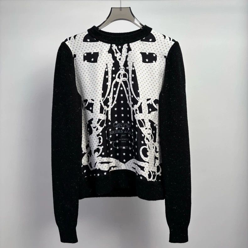 Hermes Hermes Black and White Cashmere Knit Top - dmc Size US S / EU 44-46 / 1 - 2 Thumbnail