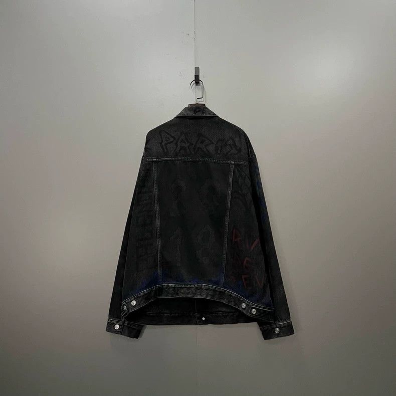 Balenciaga Balenciaga Black Graffiti Denim Jacket - dmc Size US L / EU 52-54 / 3 - 2 Thumbnail