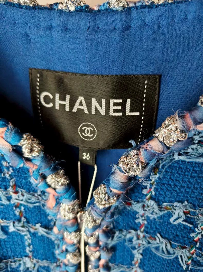 Chanel Chanel Blue Tweed Jacket - dmc Size US M / EU 48-50 / 2 - 3 Thumbnail