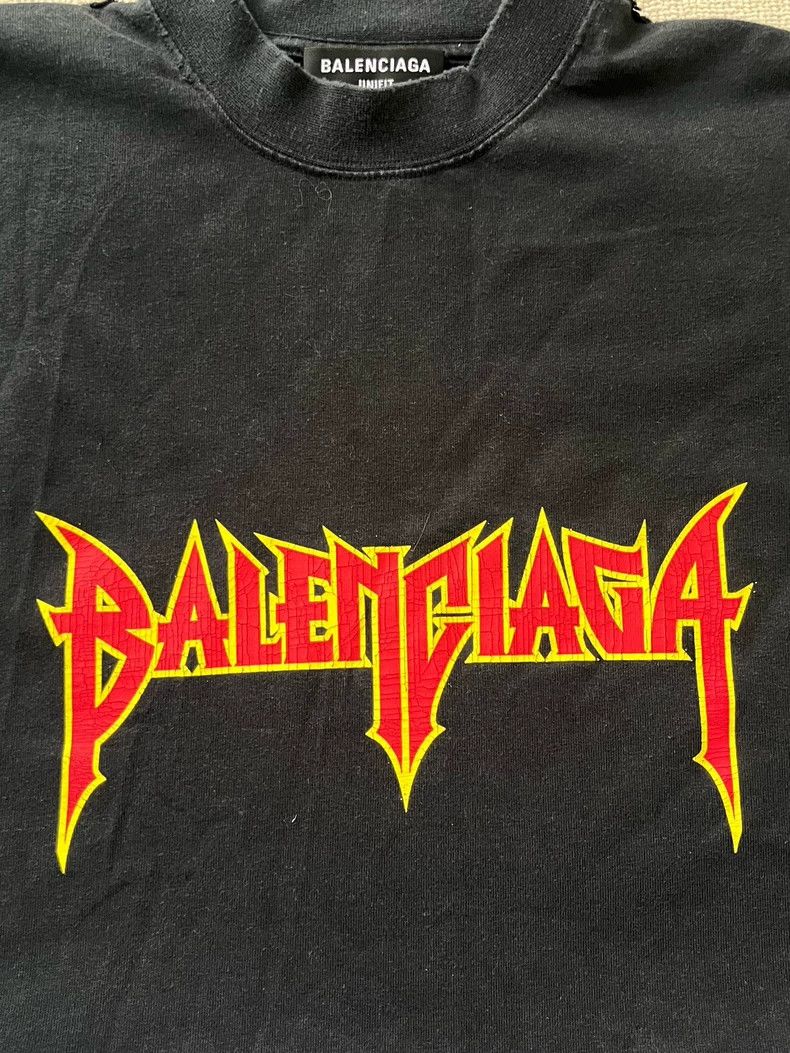 Balenciaga Balenciaga Metallica Lightning Logo T-Shirt - dmc Size US M / EU 48-50 / 2 - 3 Thumbnail