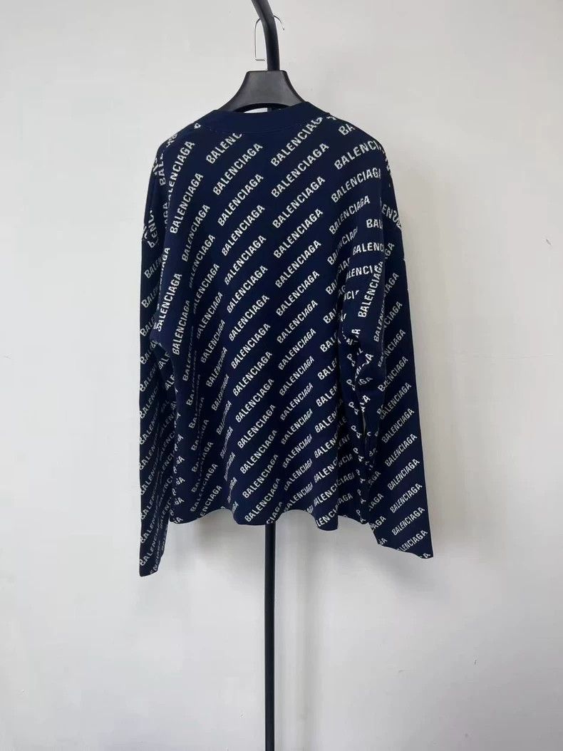 Balenciaga Balenciaga Navy Logo Print Knit Cardigan - dmc Size US S / EU 44-46 / 1 - 2 Thumbnail