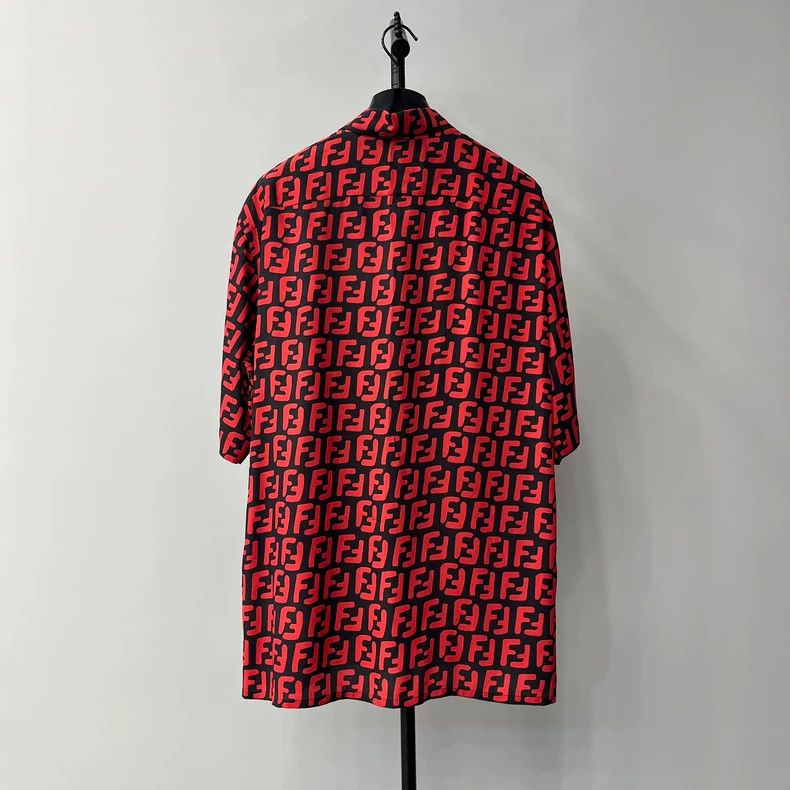 Fendi FENDI Red Black Logo Silk Shirt - dmc Size US XS / EU 42 / 0 - 2 Thumbnail