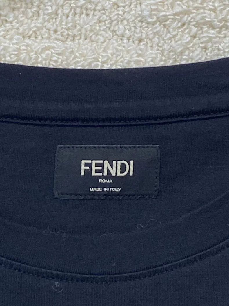 Fendi FENDI Black Logo Short Sleeve T-Shirt - dmc Size US L / EU 52-54 / 3 - 3 Thumbnail