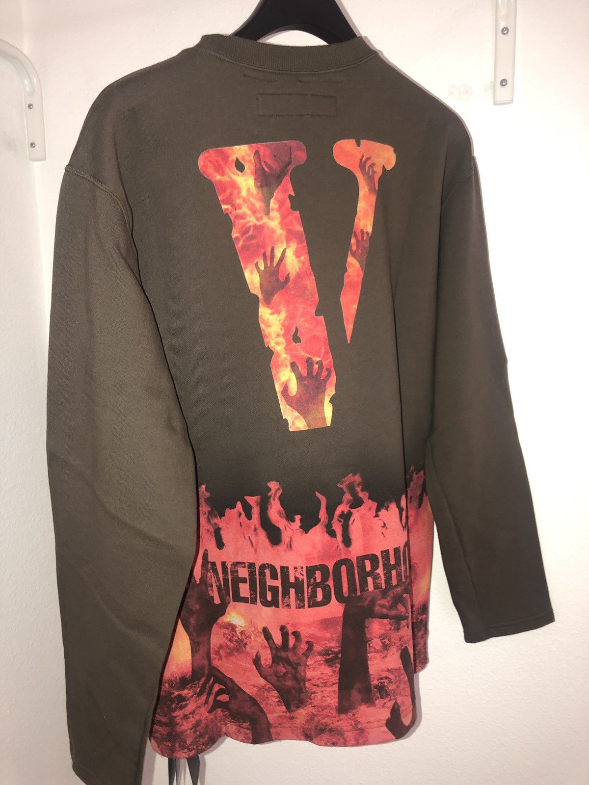 Neighborhood Vlone X Neighborhood Sweatshirt Olive Grailed