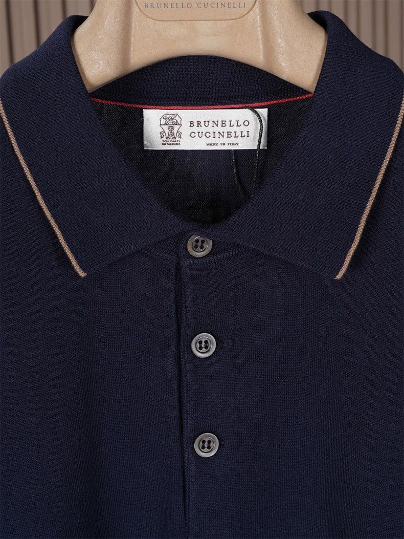 Brunello Cucinelli Brunello Cucinelli Men's Cotton Polo - dmc Size US L / EU 52-54 / 3 - 2 Thumbnail