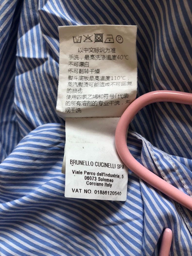 Brunello Cucinelli Brunello Cucinelli Blue Stripe Slim Shirt - dmc Size US L / EU 52-54 / 3 - 6 Thumbnail