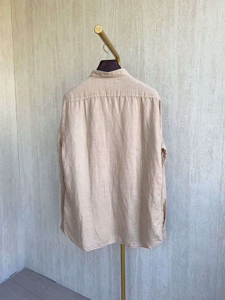 Brunello Cucinelli Brunello Cucinelli Camel Linen-Cotton Shirt - dmc Size US XXL / EU 58 / 5 - 7 Thumbnail