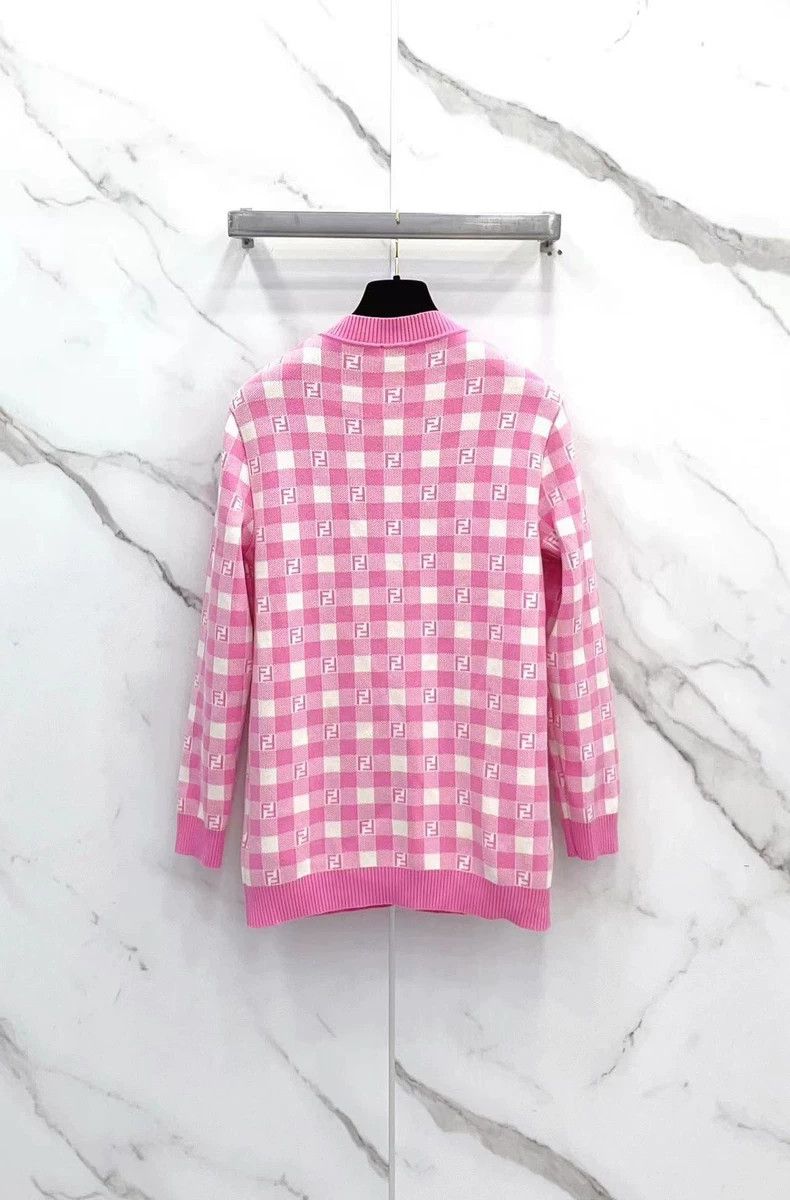 Fendi Fendi Pink F-Logo V-Neck Knit Cardigan - dmc Size US XS / EU 42 / 0 - 2 Thumbnail