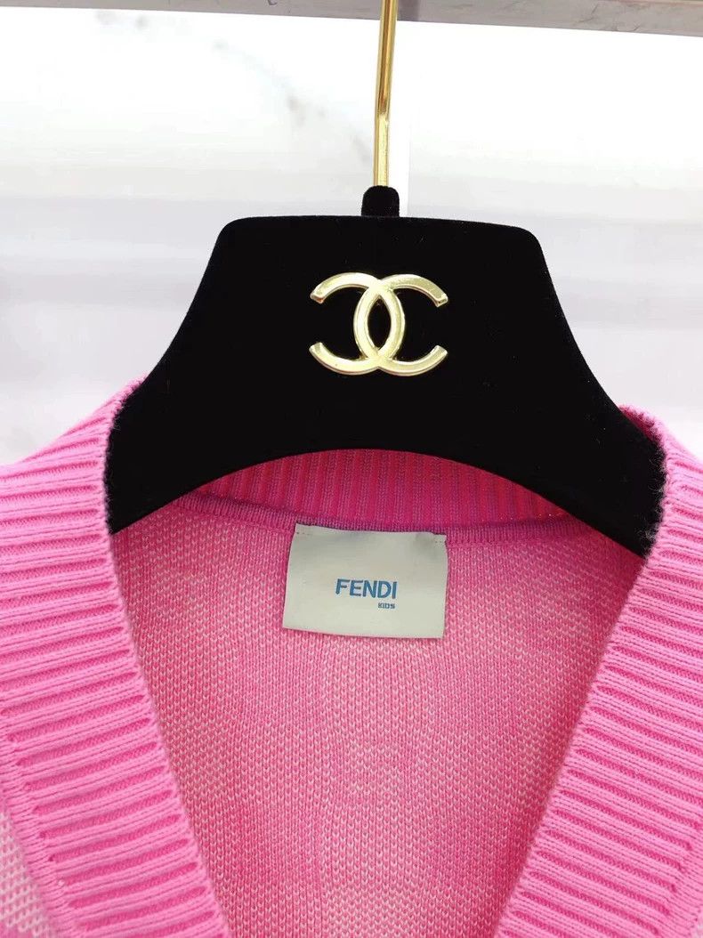 Fendi Fendi Pink F-Logo V-Neck Knit Cardigan - dmc Size US XS / EU 42 / 0 - 7 Thumbnail