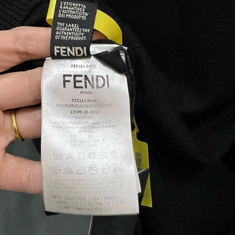 Fendi FENDI Black Collar Double F Wool Sweater - dmc Size US M / EU 48-50 / 2 - 4 Thumbnail