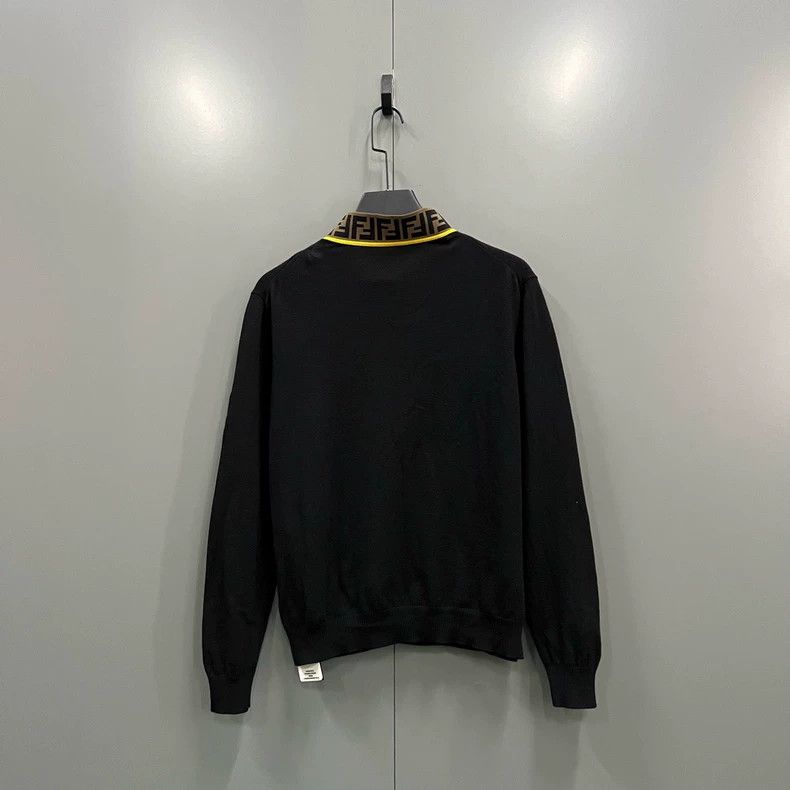 Fendi FENDI Black Collar Double F Wool Sweater - dmc Size US M / EU 48-50 / 2 - 2 Thumbnail