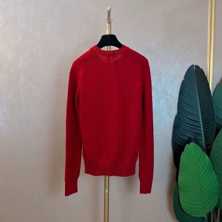 Saint Laurent Paris Saint Laurent Red Crewneck Knit Sweater - dmc Size US S / EU 44-46 / 1 - 2 Thumbnail