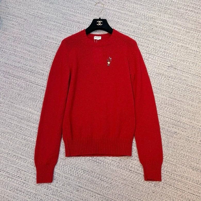 Saint Laurent Paris Saint Laurent Red Crewneck Knit Sweater - dmc Size US S / EU 44-46 / 1 - 3 Thumbnail