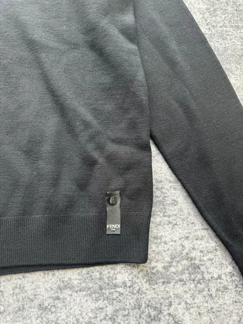 Fendi Fendi Black Logo Wool Knit Sweater - dmc Size US XL / EU 56 / 4 - 3 Thumbnail