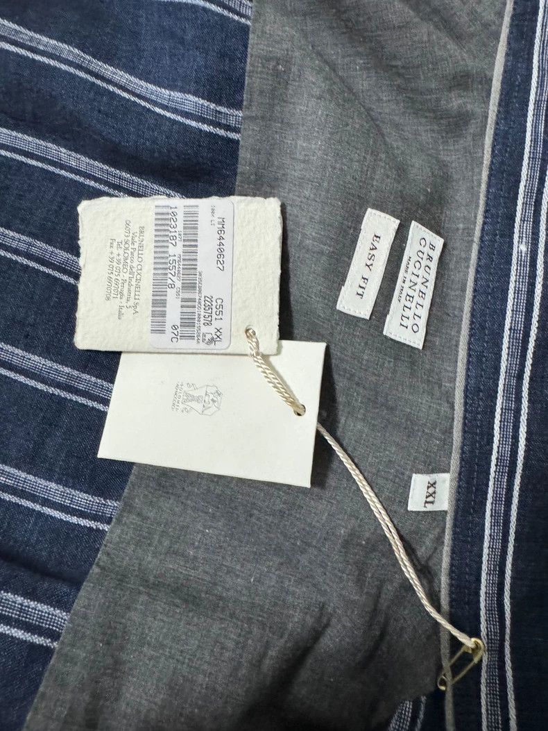 Brunello Cucinelli Brunello Cucinelli Striped Linen Shirt - dmc Size US XXL / EU 58 / 5 - 3 Thumbnail
