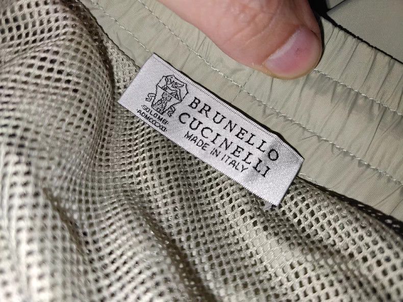 Brunello Cucinelli Brunello Cucinelli Men's Embroidered Logo Shorts - dmc Size US 28 / EU 44 - 7 Thumbnail