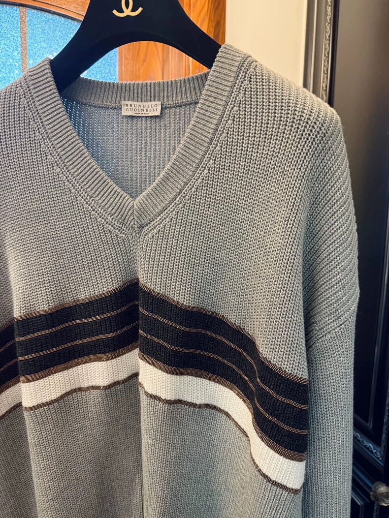 Brunello Cucinelli Brunello Cucinelli Beaded Cotton Sweater - dmc Size US L / EU 52-54 / 3 - 2 Thumbnail