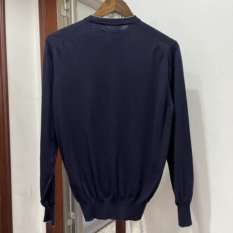Brunello Cucinelli Brunello Cucinelli Men's Blue Knit Sweater - dmc Size US M / EU 48-50 / 2 - 2 Thumbnail
