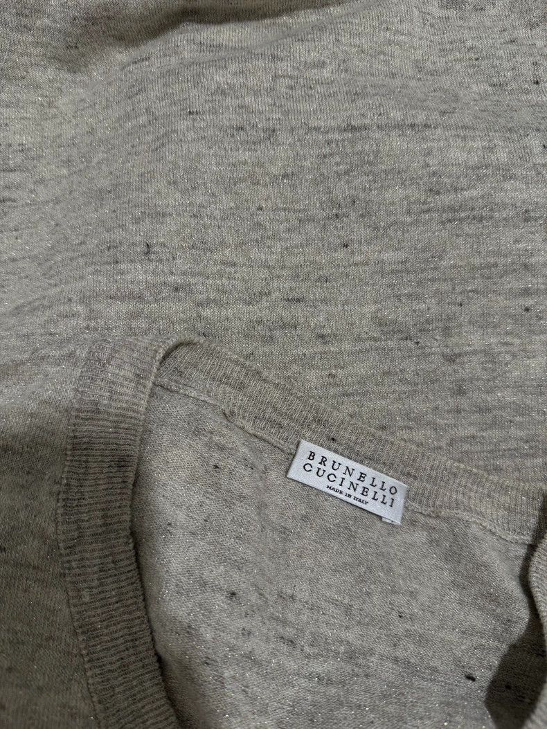 Brunello Cucinelli Brunello Cucinelli V-neck Linen Sweater - dmc Size US M / EU 48-50 / 2 - 8 Thumbnail