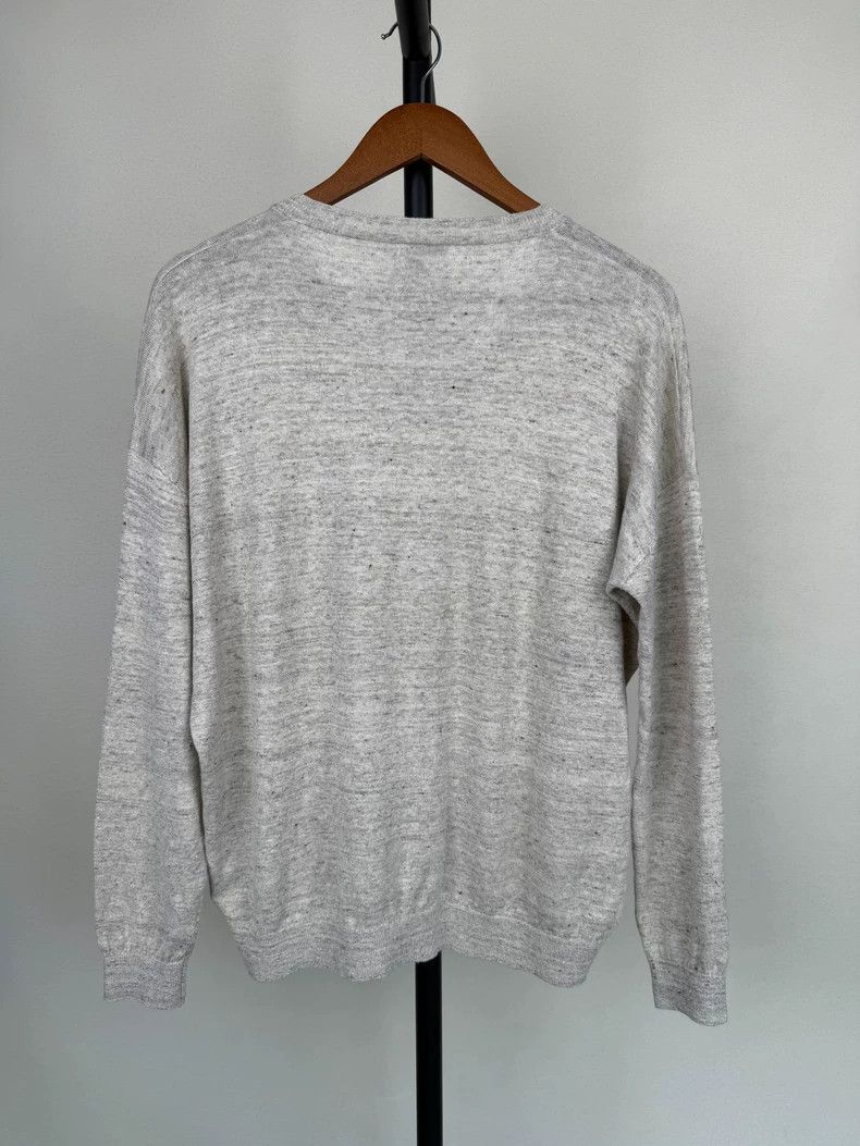 Brunello Cucinelli Brunello Cucinelli V-neck Linen Sweater - dmc Size US M / EU 48-50 / 2 - 4 Thumbnail