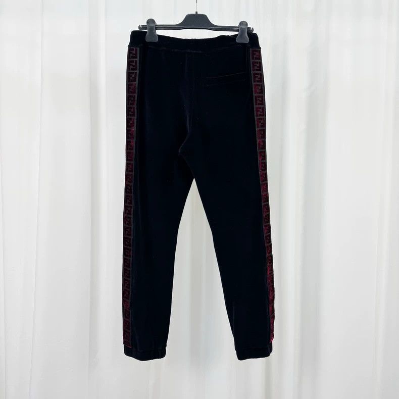 Fendi Fendi Black Velvet Logo Casual Pants - dmc Size US 30 / EU 46 - 2 Thumbnail