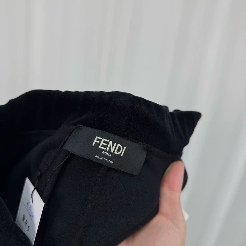 Fendi Fendi Black Velvet Logo Casual Pants - dmc Size US 30 / EU 46 - 5 Thumbnail