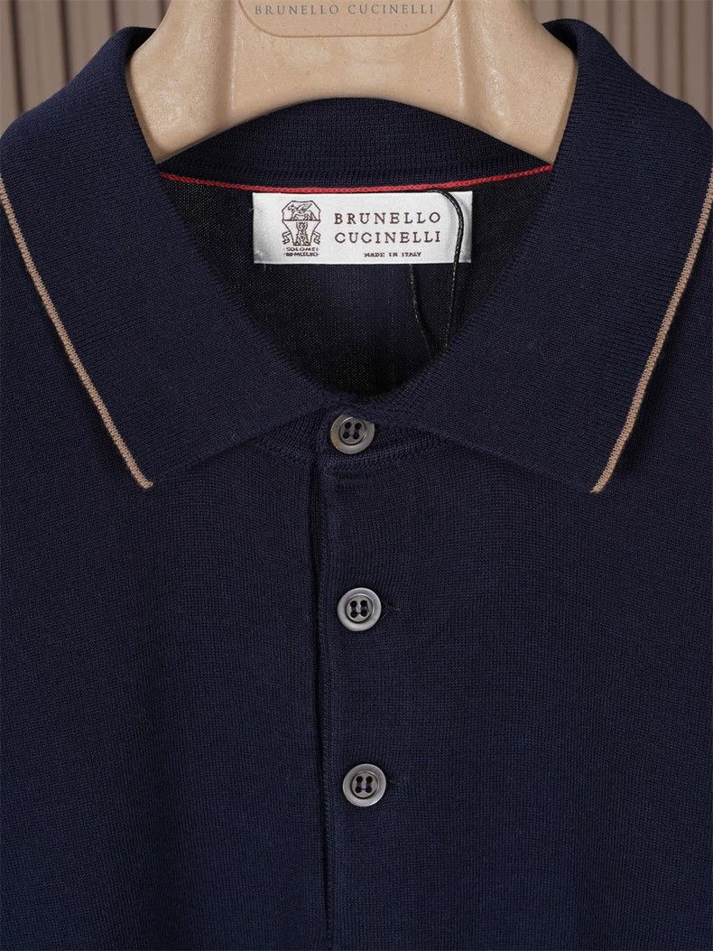 Brunello Cucinelli Brunello Cucinelli Men's Cotton Polo - dmc Size US L / EU 52-54 / 3 - 2 Thumbnail