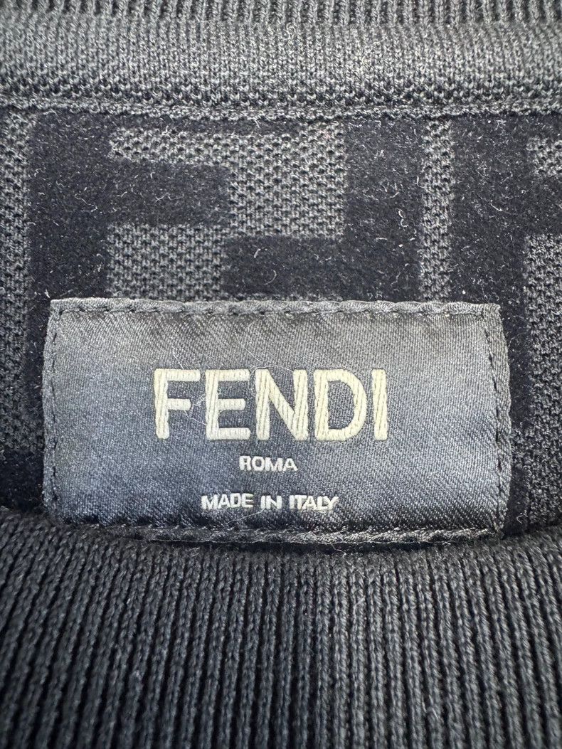 Fendi Fendi Black Flocked FF Logo Sweatshirt - dmc Size US S / EU 44-46 / 1 - 3 Thumbnail